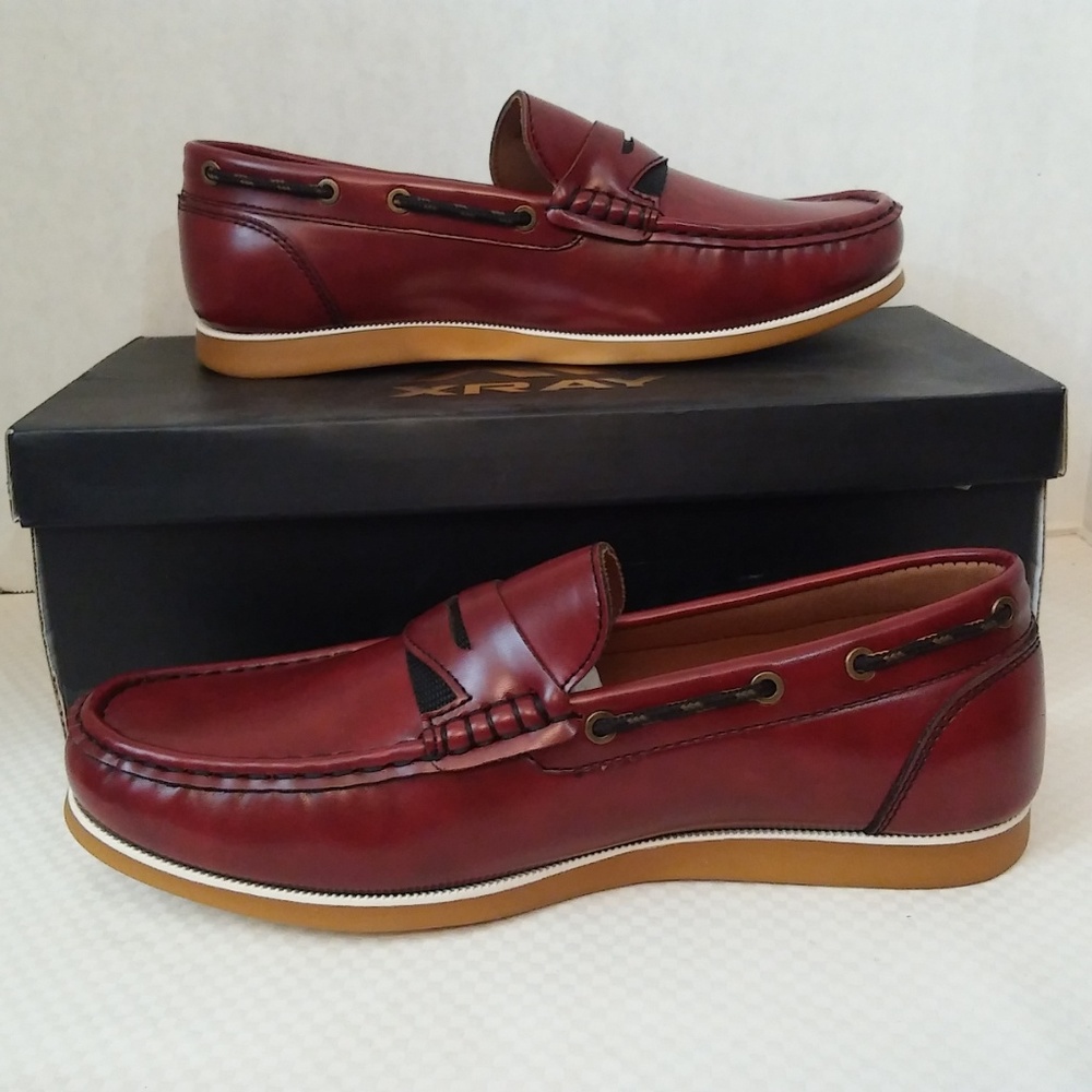 Men's XRAY Moccasin Burgundy Loafers Size 7.5